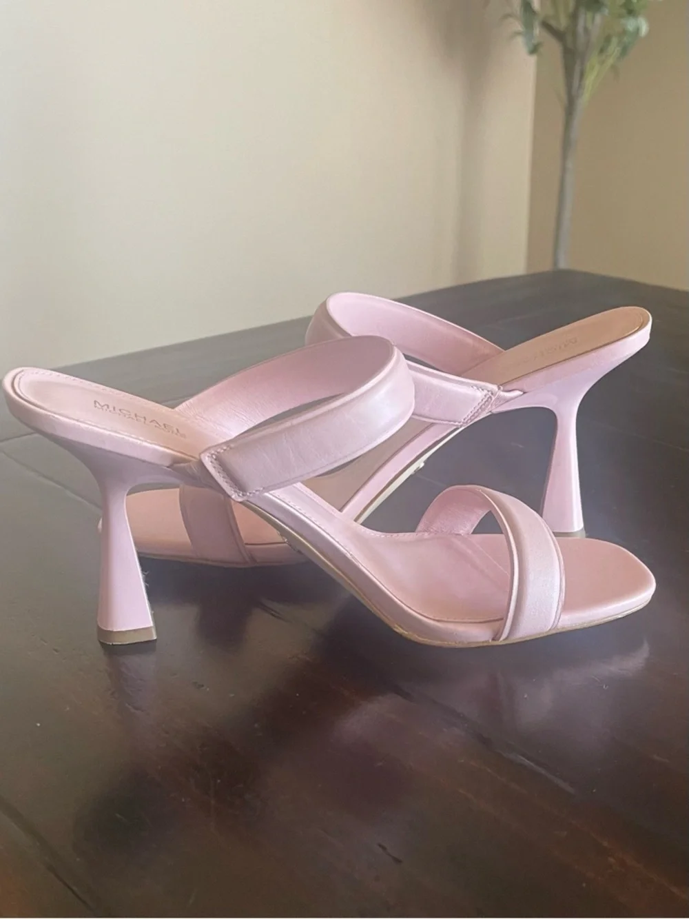 Michael Kors Clara Leather Dress Sandals Smokey Rose